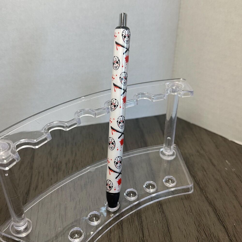 Hockey mask Creepy horror Inkjoy Personalized Pens, Refillable gel pens, Vinyl W